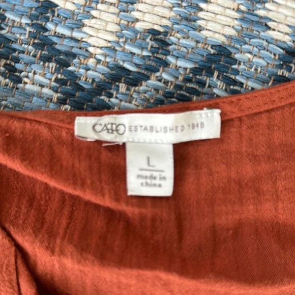 Cato Brown Blouse with Puff Sleeves and Relaxed Fit - Picture 2 of 3